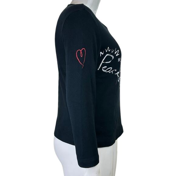 Additions Chico's Angel Joy Tee Shirt Sz 3 XL Holiday Christmas Navy Red White - Picture 3 of 7